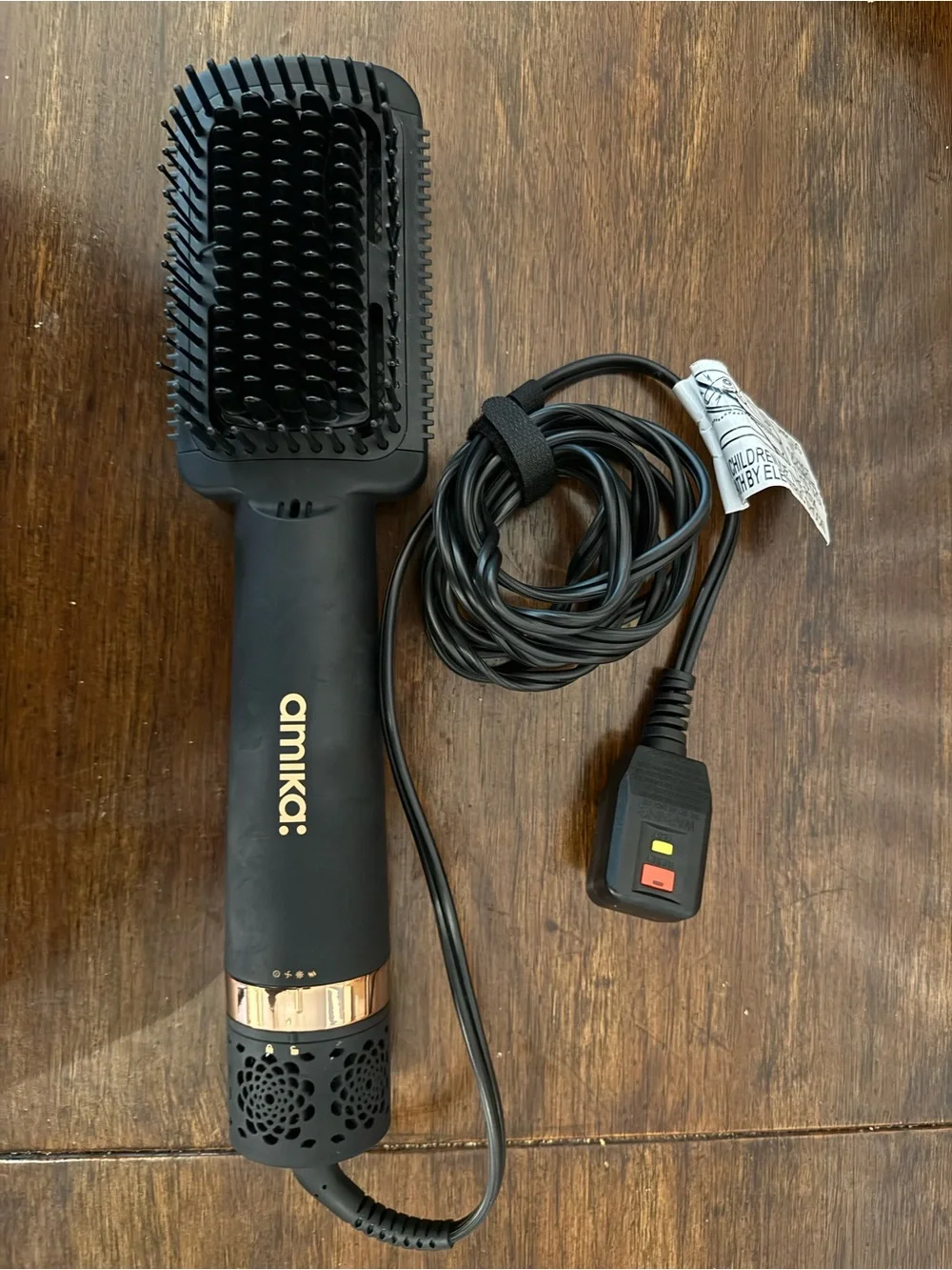 amika Black Styling Brush with Rose Gold Trim